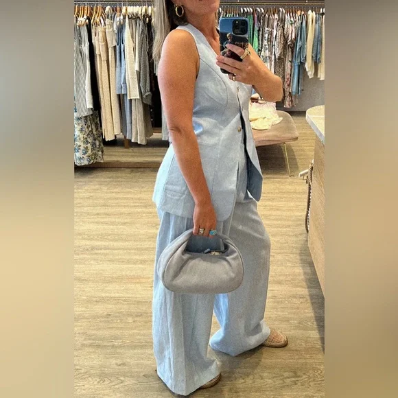 Posse Lorenzo Vest and Parker Trousers Set, M, Silver Blue - Picture 11 of 11